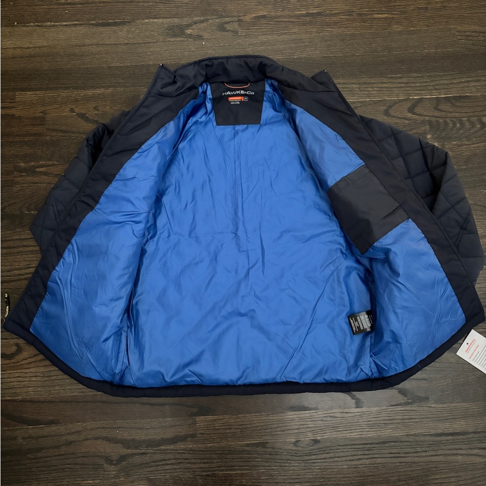 NWT Hawke & Co Men's Navy Blue HK Quilted Heritage Puffer Jacket in Size Medium - Picture 5 of 6